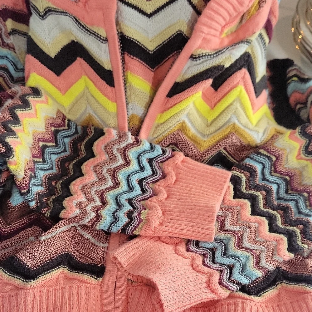 Girls Missoni Chevron hoodie sweater jacket size XS